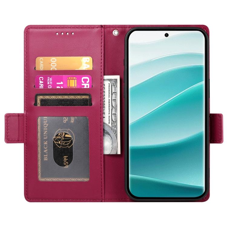 For Redmi Note 14 Pro 4G Side Buckle Magnetic Frosted Leather Phone Case