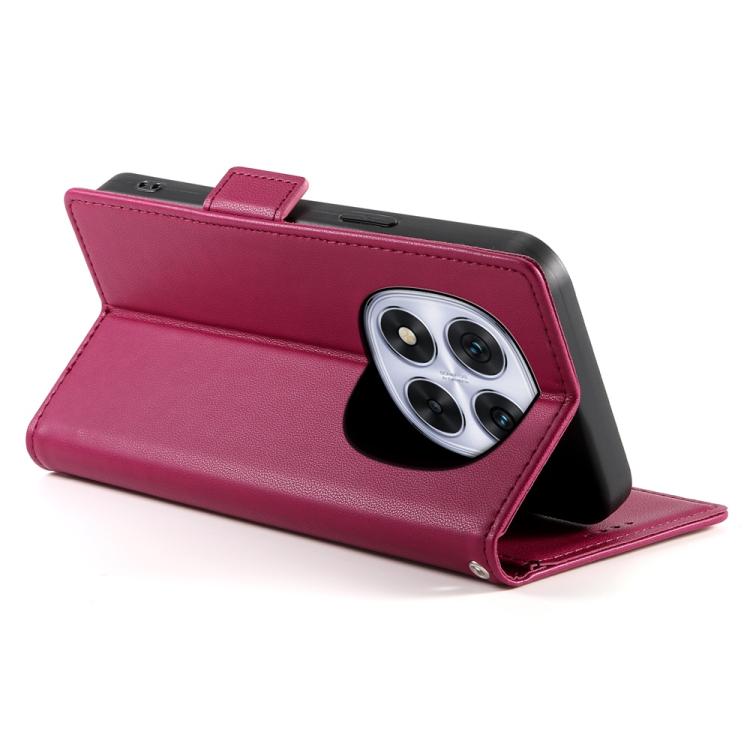 For Redmi Note 14 Pro 4G Side Buckle Magnetic Frosted Leather Phone Case