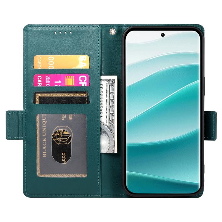 For Redmi Note 14 Pro 4G Side Buckle Magnetic Frosted Leather Phone Case