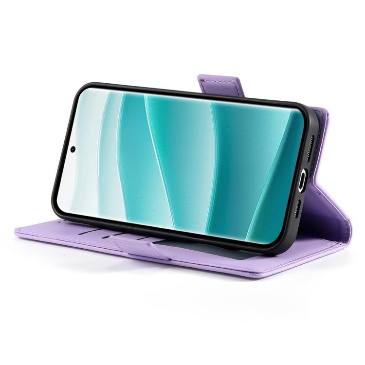 For Redmi Note 14 Pro 4G Side Buckle Magnetic Frosted Leather Phone Case