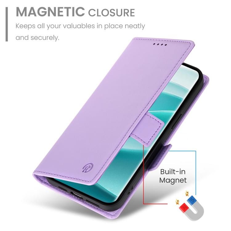 For Redmi Note 14 Pro 4G Side Buckle Magnetic Frosted Leather Phone Case