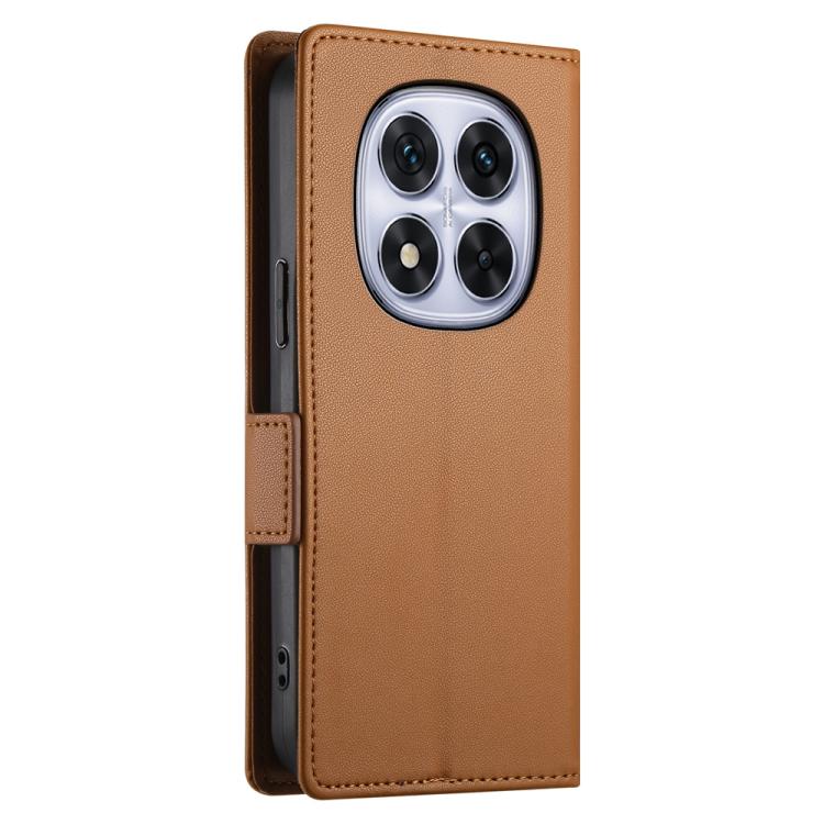 For Redmi Note 14 Pro 4G Side Buckle Magnetic Frosted Leather Phone Case