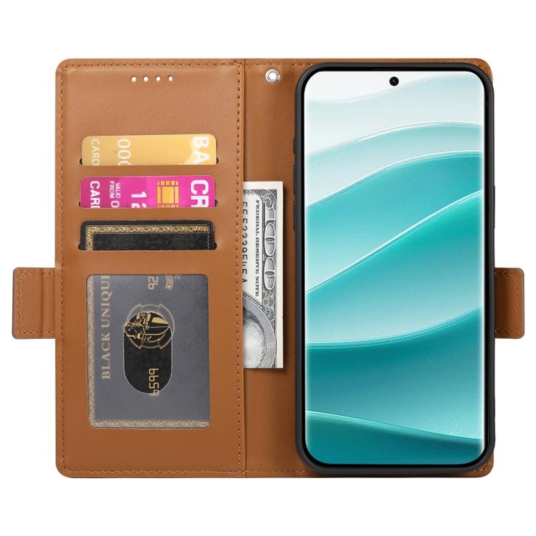 For Redmi Note 14 Pro 4G Side Buckle Magnetic Frosted Leather Phone Case