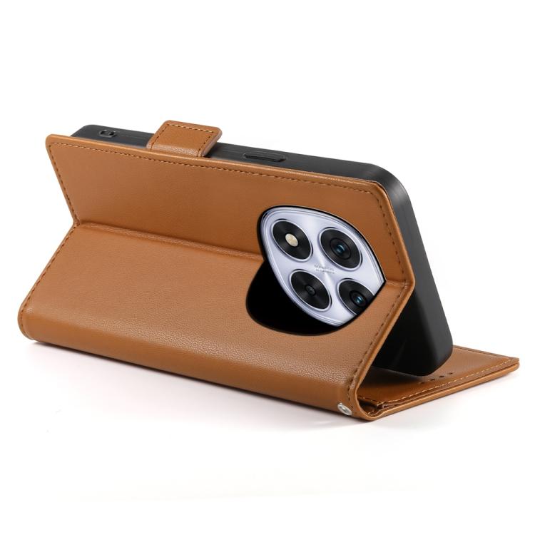 For Redmi Note 14 Pro 4G Side Buckle Magnetic Frosted Leather Phone Case