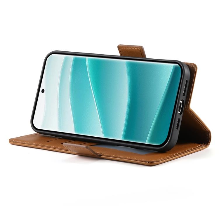 For Redmi Note 14 Pro 4G Side Buckle Magnetic Frosted Leather Phone Case