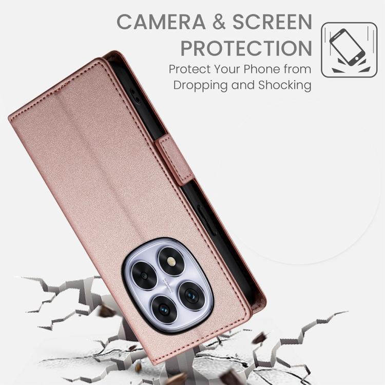 For Redmi Note 14 4G 164.84mm Side Buckle Magnetic Frosted Leather Phone Case