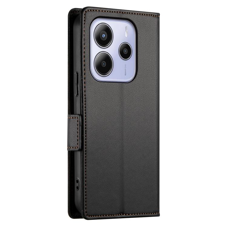 For Redmi Note 14 4G 164.84mm Side Buckle Magnetic Frosted Leather Phone Case