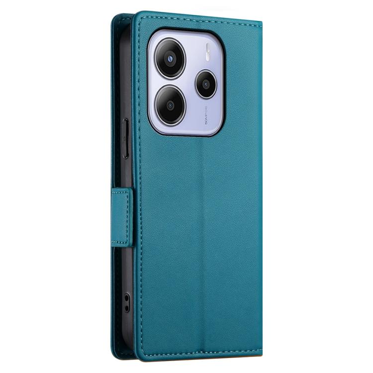 For Redmi Note 14 4G 164.84mm Side Buckle Magnetic Frosted Leather Phone Case