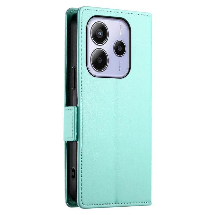 For Redmi Note 14 4G 164.84mm Side Buckle Magnetic Frosted Leather Phone Case
