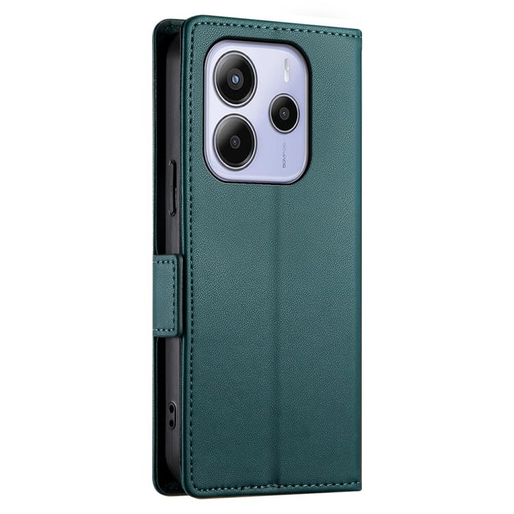 For Redmi Note 14 4G 164.84mm Side Buckle Magnetic Frosted Leather Phone Case