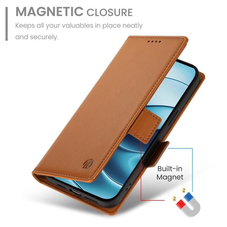 For Redmi Note 14 4G 164.84mm Side Buckle Magnetic Frosted Leather Phone Case