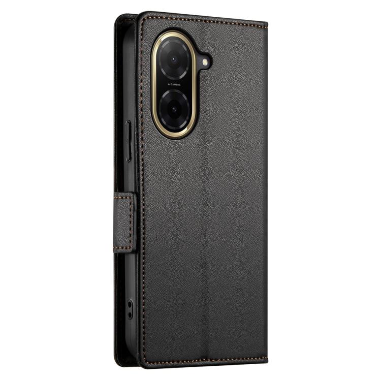 For Redmi A5 4G 171.7mm / Xiaomi Poco C71 Side Buckle Magnetic Frosted Leather Phone Case
