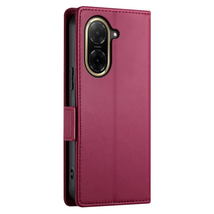 For Redmi A5 4G 171.7mm / Xiaomi Poco C71 Side Buckle Magnetic Frosted Leather Phone Case