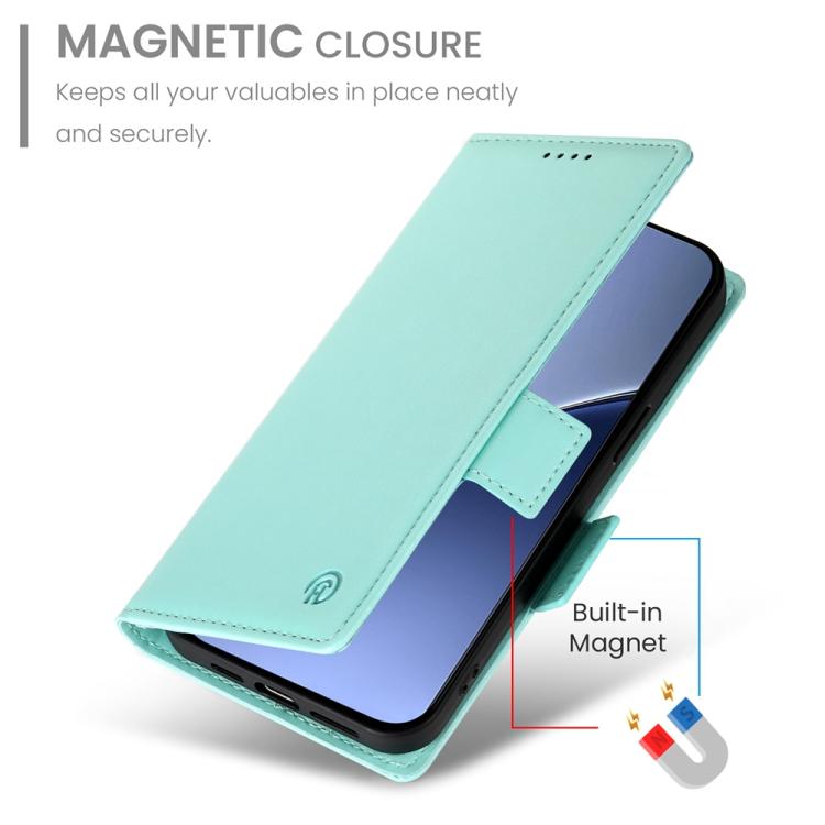 For Redmi A5 4G 171.7mm / Xiaomi Poco C71 Side Buckle Magnetic Frosted Leather Phone Case