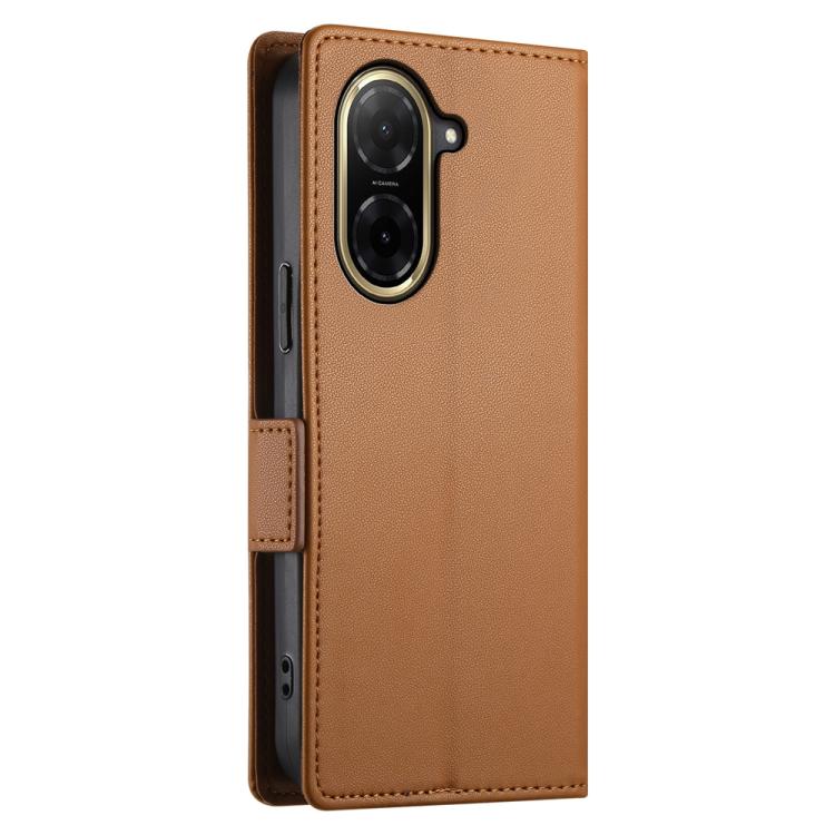 For Redmi A5 4G 171.7mm / Xiaomi Poco C71 Side Buckle Magnetic Frosted Leather Phone Case