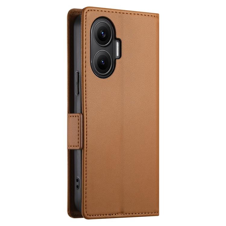 For Redmi  Turbo 4 Pro / Xiaomi Poco F7 Side Buckle Magnetic Frosted Leather Phone Case