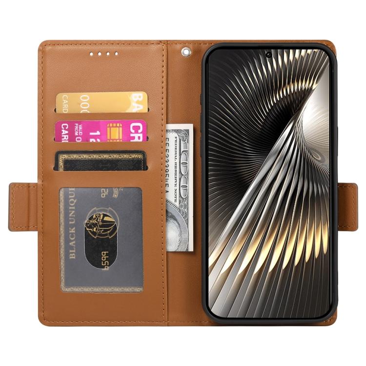 For Redmi  Turbo 4 Pro / Xiaomi Poco F7 Side Buckle Magnetic Frosted Leather Phone Case