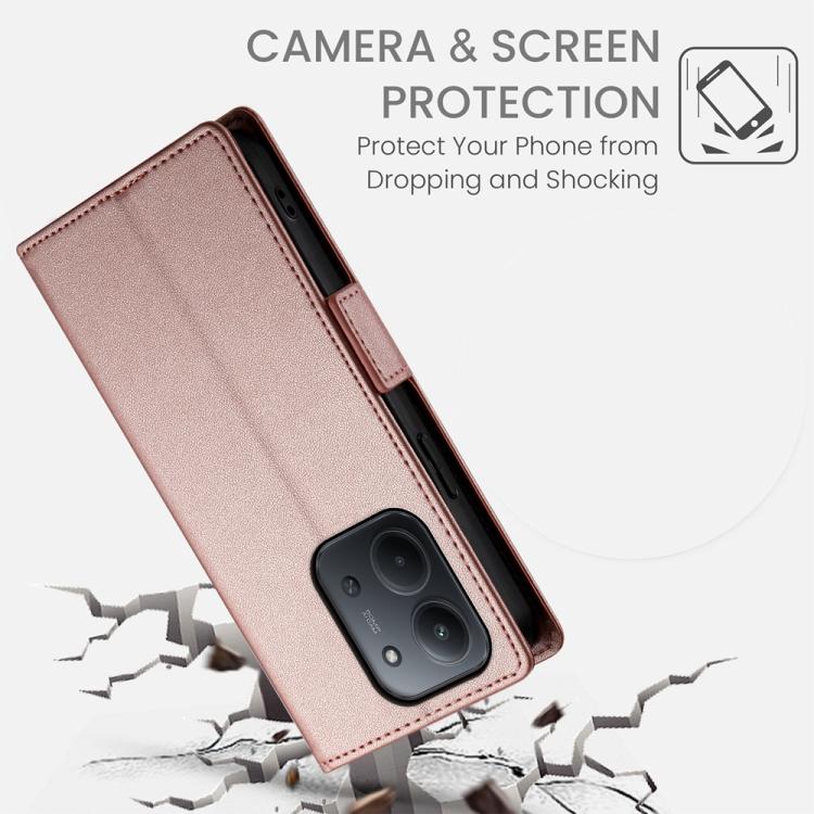For Redmi 15C Global 171mm / Poco C85 4G Side Buckle Magnetic Frosted Leather Phone Case