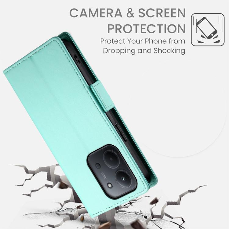 For Redmi 15C Global 171mm / Poco C85 4G Side Buckle Magnetic Frosted Leather Phone Case