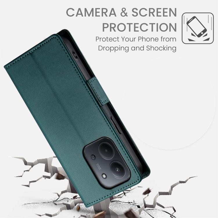For Redmi 15C Global 171mm / Poco C85 4G Side Buckle Magnetic Frosted Leather Phone Case
