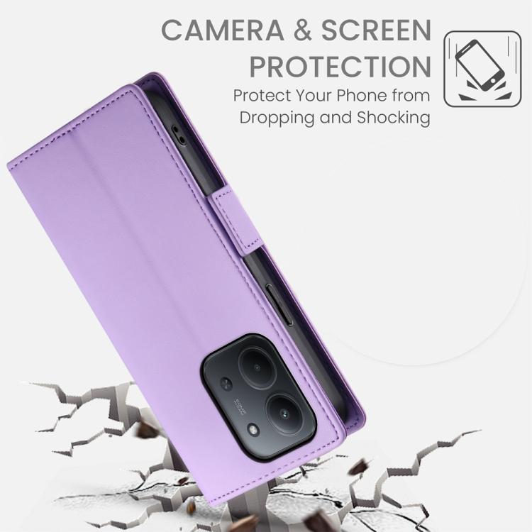 For Redmi 15C EU 173mm / Poco C85 5G Side Buckle Magnetic Frosted Leather Phone Case