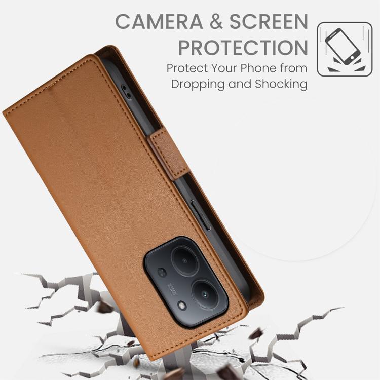 For Redmi 15C EU 173mm / Poco C85 5G Side Buckle Magnetic Frosted Leather Phone Case