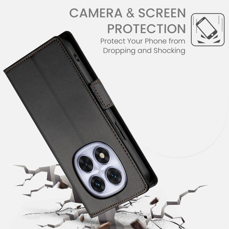 For Redmi Note 15 Pro 4G Global 163.2mm Side Buckle Magnetic Frosted Leather Phone Case