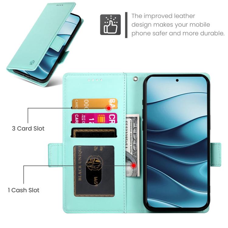 For Redmi Note 15 Pro 4G Global 163.2mm Side Buckle Magnetic Frosted Leather Phone Case