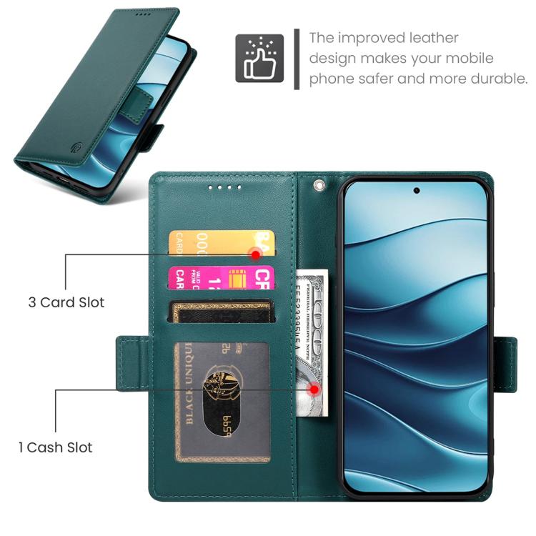 For Redmi Note 15 Pro 4G Global 163.2mm Side Buckle Magnetic Frosted Leather Phone Case