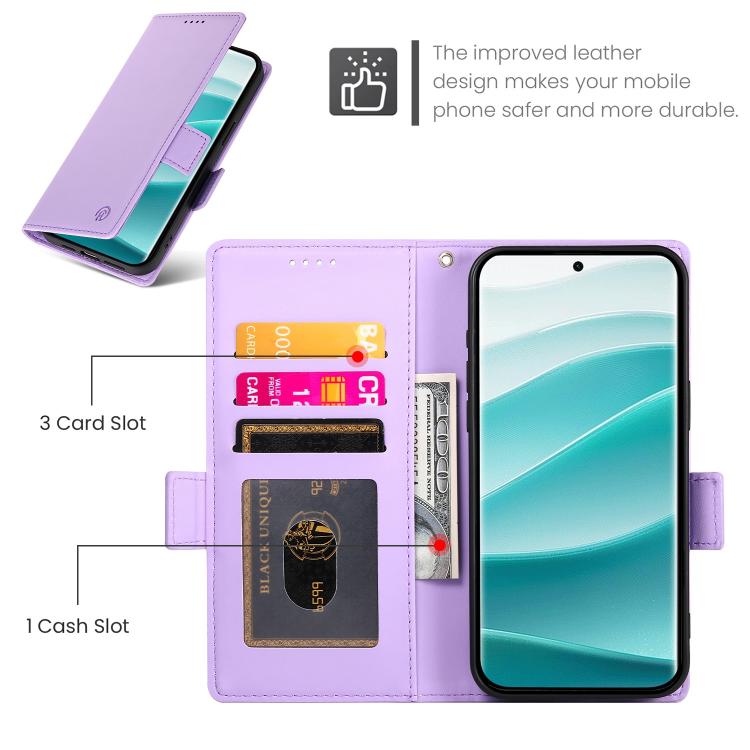 For Redmi Note 15 4G / 5G 164mm / Poco M8 5G Side Buckle Magnetic Frosted Leather Phone Case
