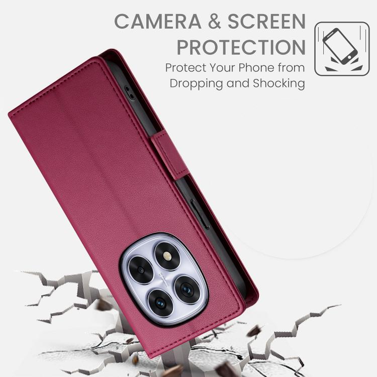 For Redmi Note 15 Pro 5G Global 163.6mm Side Buckle Magnetic Frosted Leather Phone Case