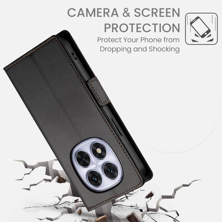 For Redmi Note 15 Pro+ 163.3mm / Poco M8 Pro Side Buckle Magnetic Frosted Leather Phone Case