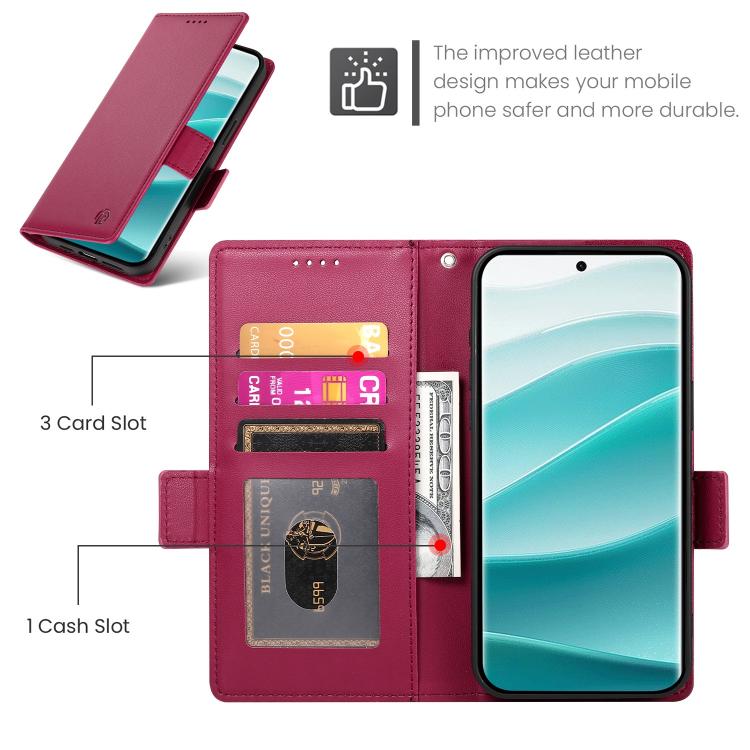 For Redmi Note 15 Pro+ 163.3mm / Poco M8 Pro Side Buckle Magnetic Frosted Leather Phone Case