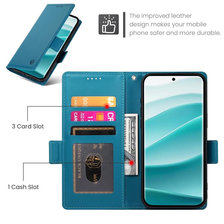 For Redmi Note 15 Pro+ 163.3mm / Poco M8 Pro Side Buckle Magnetic Frosted Leather Phone Case