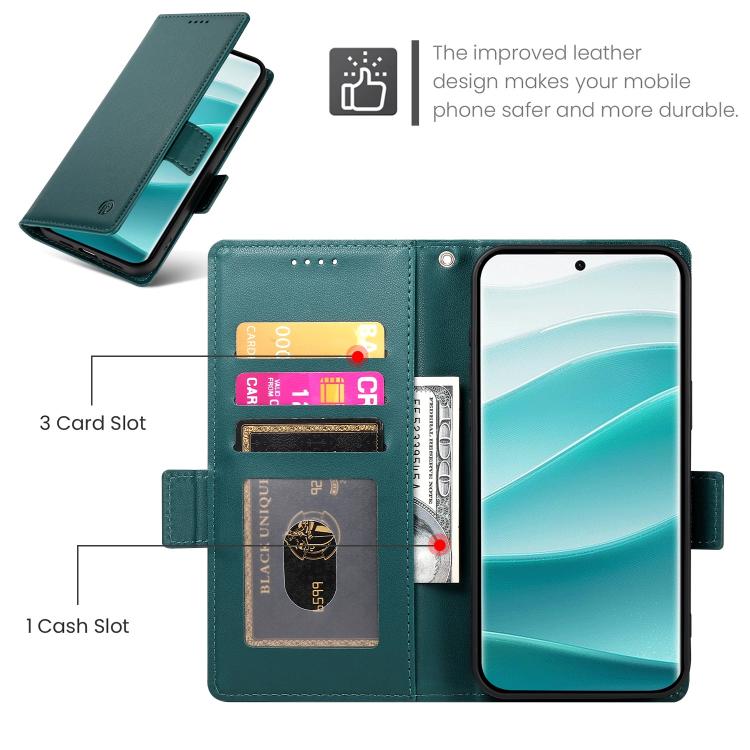 For Redmi Note 15 Pro+ 163.3mm / Poco M8 Pro Side Buckle Magnetic Frosted Leather Phone Case