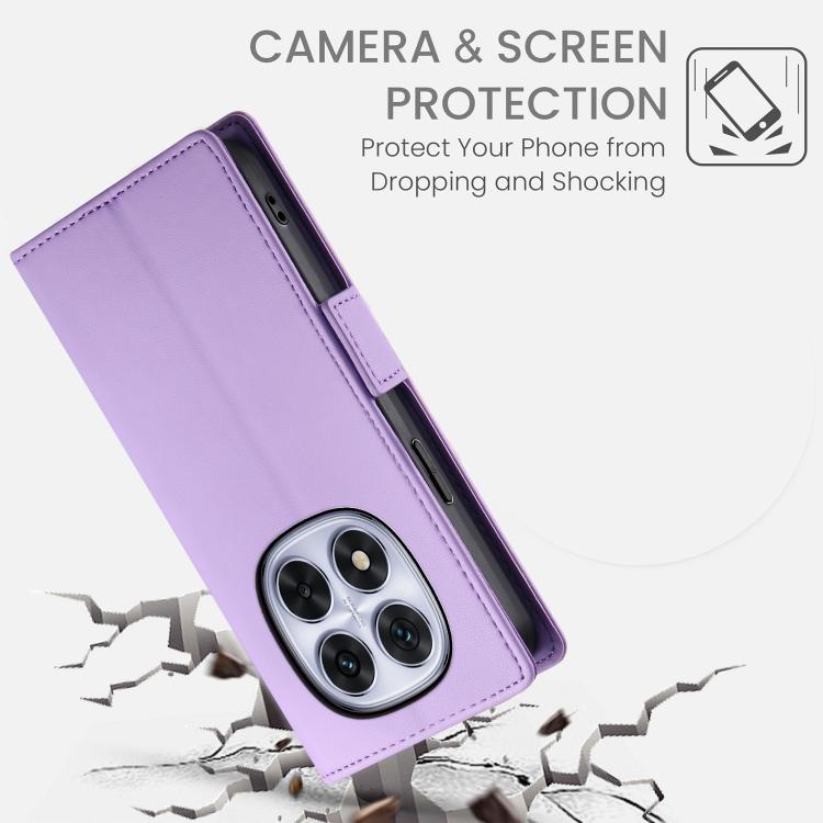 For Redmi Note 15 Pro+ 163.3mm / Poco M8 Pro Side Buckle Magnetic Frosted Leather Phone Case