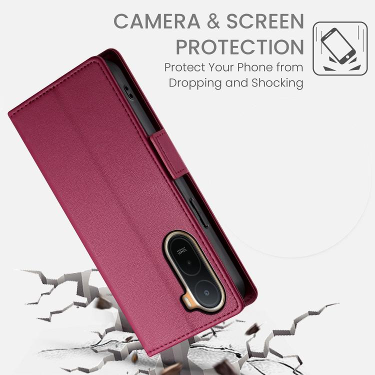 For Redmi A7 Pro 171mm / Poco C85x 5G Side Buckle Magnetic Frosted Leather Phone Case