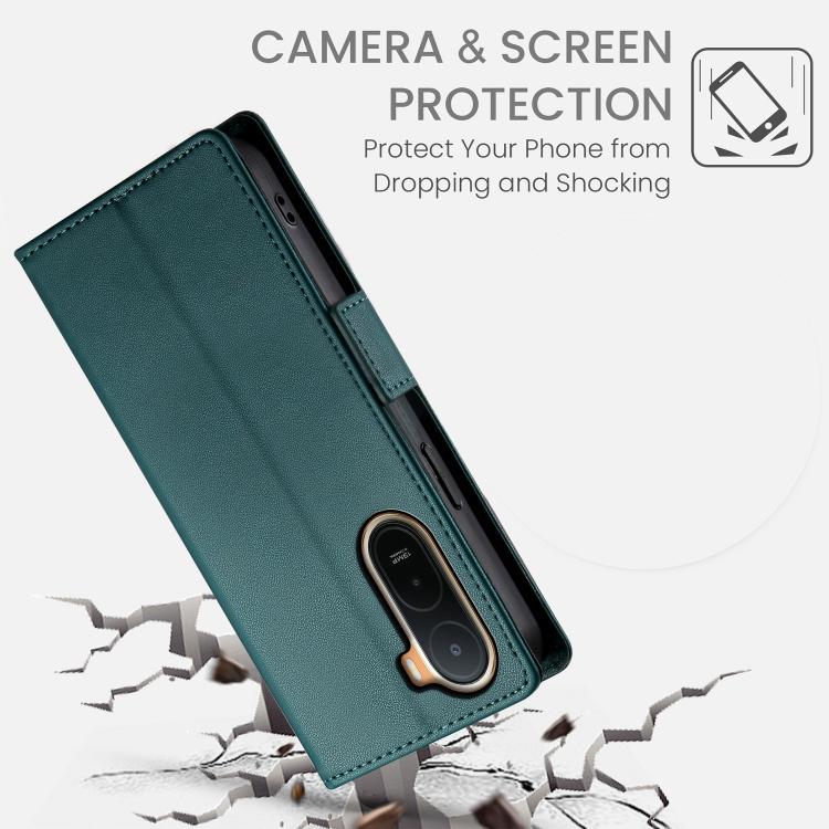 For Redmi A7 Pro 171mm / Poco C85x 5G Side Buckle Magnetic Frosted Leather Phone Case