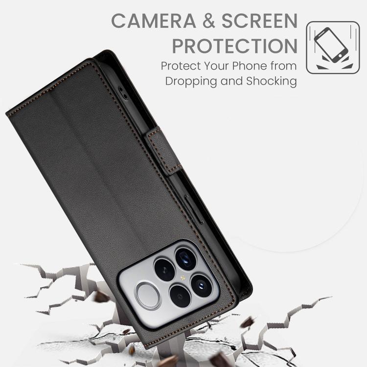 For Redmi K90 Pro Max / Poco F8 Ultra 5G Side Buckle Magnetic Frosted Leather Phone Case