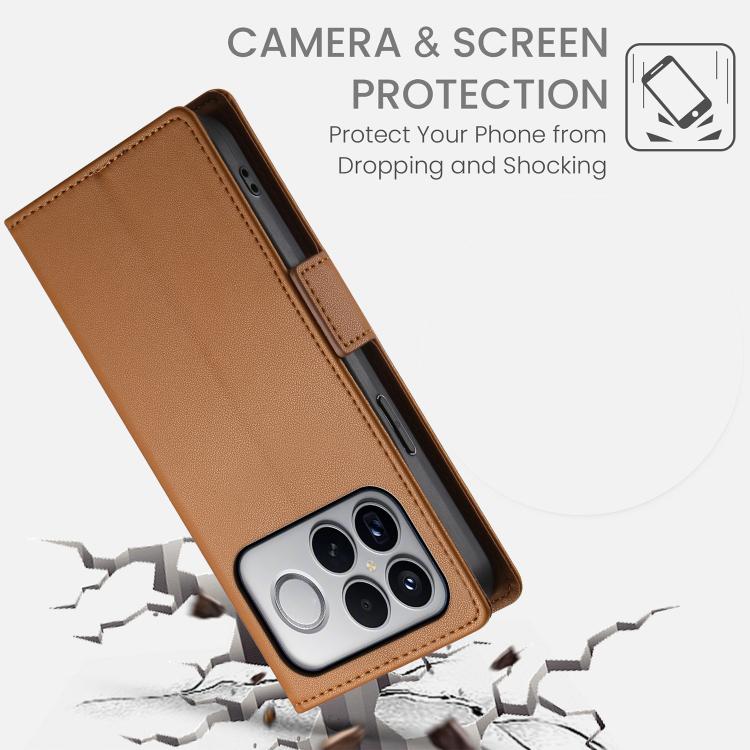 For Redmi K90 Pro Max / Poco F8 Ultra 5G Side Buckle Magnetic Frosted Leather Phone Case