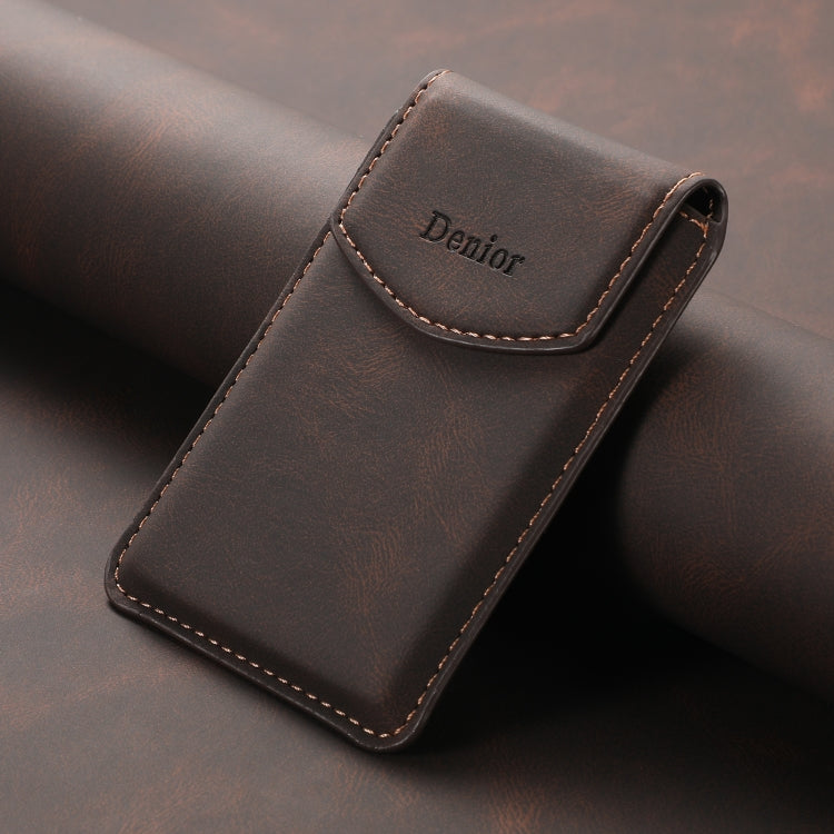 Denior V12 MagSafe Magnetic Phone PU Card Sleeve