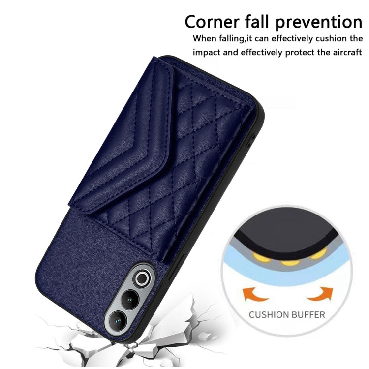 For OnePlus Nord CE4 / OPPO K12 5G Rhombic Texture Card Bag RFID Phone Case with Long Lanyard