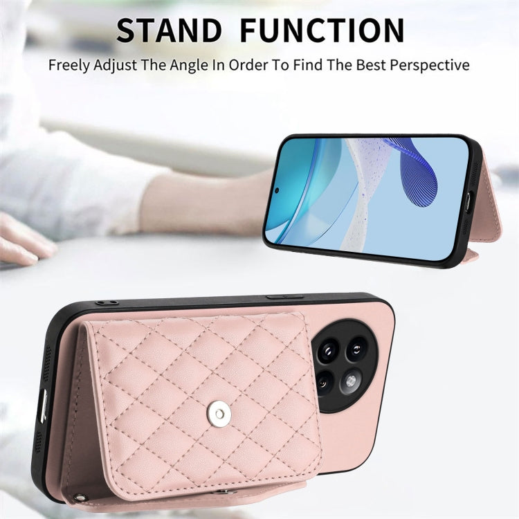 For Xiaomi Civi 4 Pro Rhombic Texture Card Bag RFID Phone Case with Long Lanyard