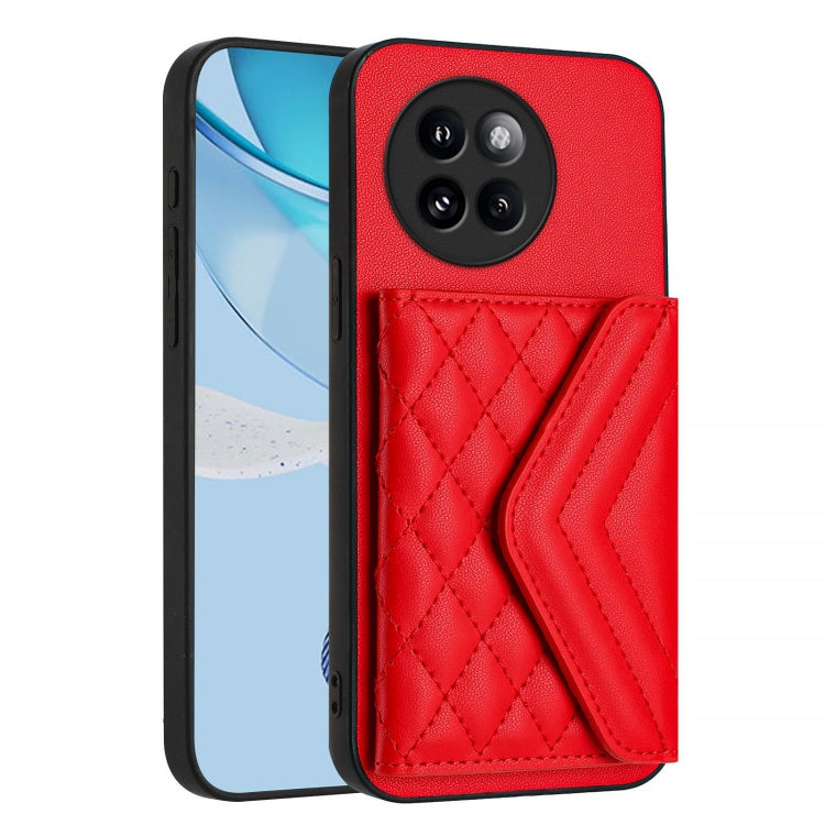 For Xiaomi Civi 4 Pro Rhombic Texture Card Bag RFID Phone Case with Long Lanyard