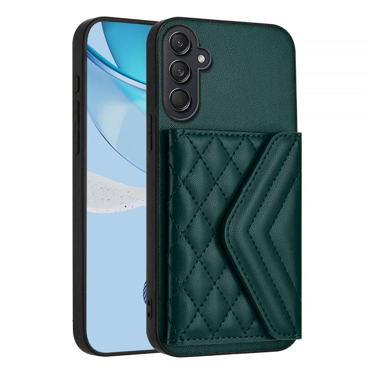 For Samsung Galaxy M55 / C55 5G Rhombic Texture Card Bag RFID Phone Case with Long Lanyard