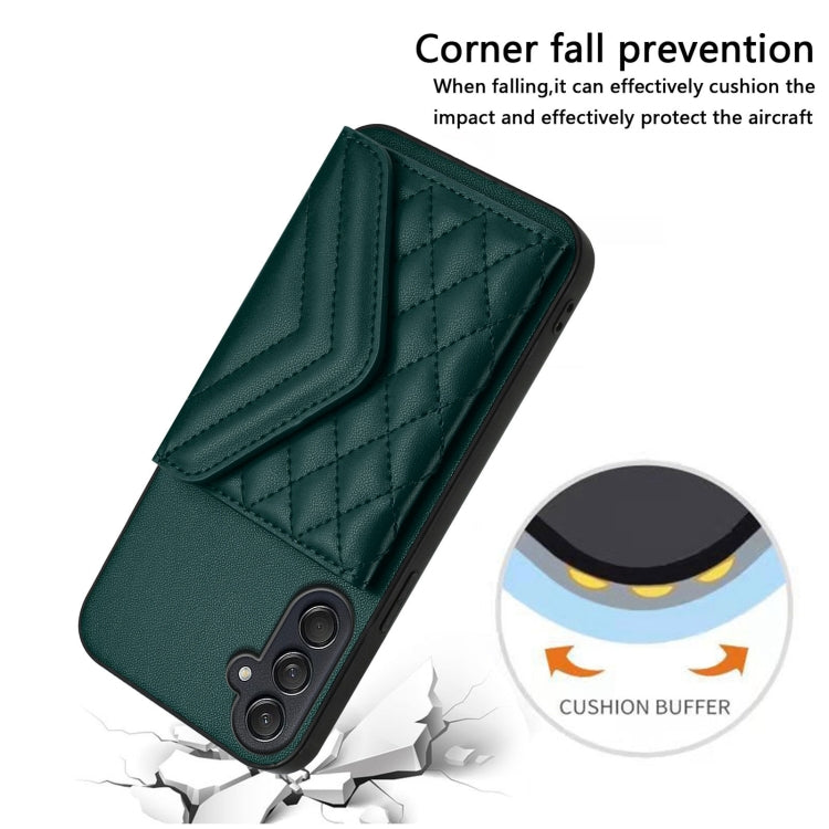 For Samsung Galaxy M55 / C55 5G Rhombic Texture Card Bag RFID Phone Case with Long Lanyard