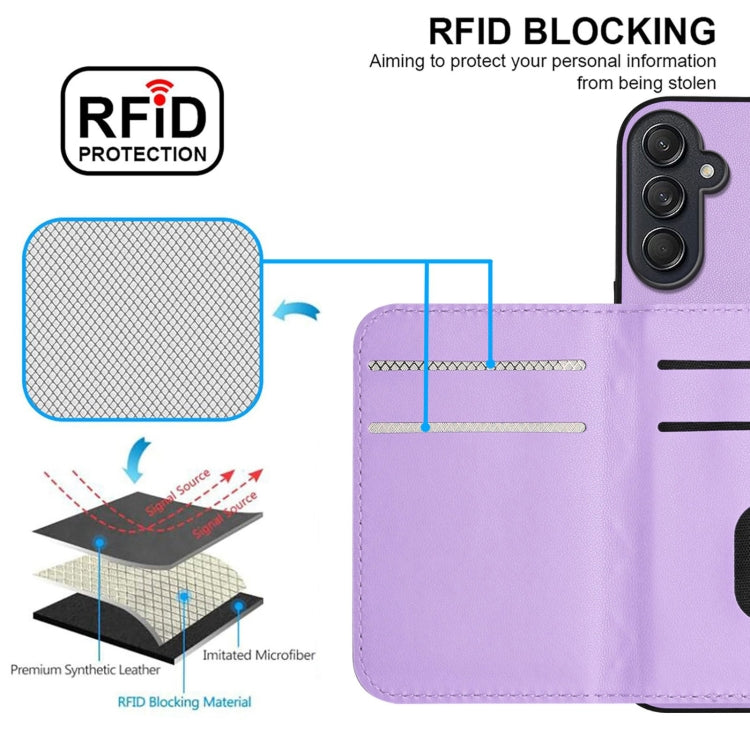 For Samsung Galaxy M55 / C55 5G Rhombic Texture Card Bag RFID Phone Case with Long Lanyard