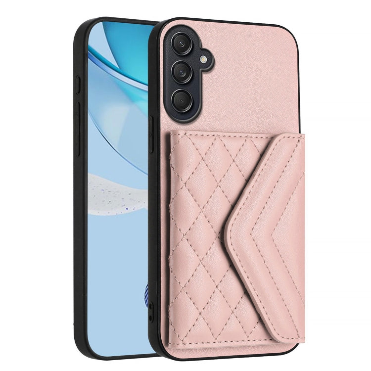For Samsung Galaxy M55 / C55 5G Rhombic Texture Card Bag RFID Phone Case with Long Lanyard