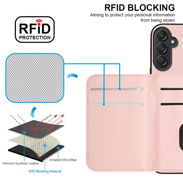 For Samsung Galaxy M55 / C55 5G Rhombic Texture Card Bag RFID Phone Case with Long Lanyard