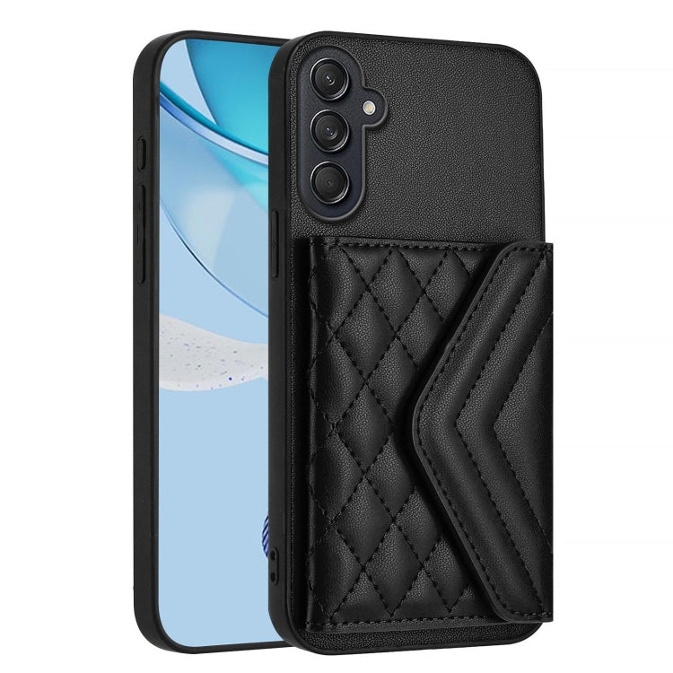 For Samsung Galaxy M55 / C55 5G Rhombic Texture Card Bag RFID Phone Case with Long Lanyard